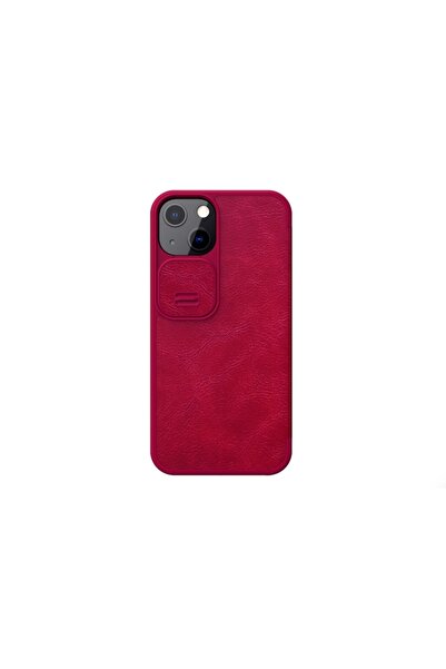 SOHO Camera-protection case for iPhone 13 with flip cover, -leather, Red