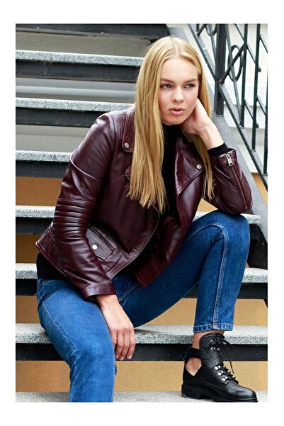 vivamood Paulette Kadın Kuzu Deri Mont-XS