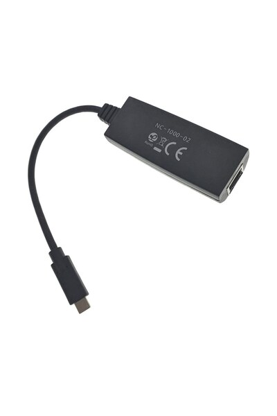 Lanberg Adaptor LAN Gigabit USB 3.1 Type C to RJ45 Ethernet 1000Mbps, 15 cm, Black