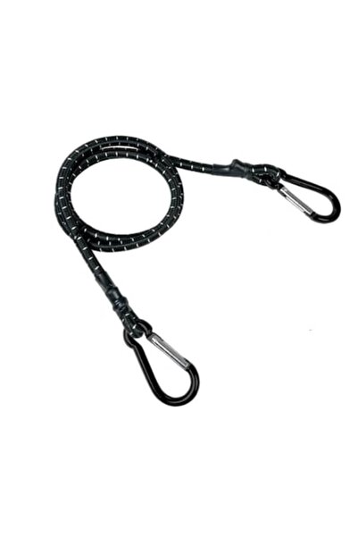 Bibilel Frânghie elastică de ancorare cu carabiniere metalice, 120 cm, neagră