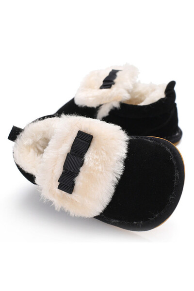 Superbaby Navy blue fur-lined shoes