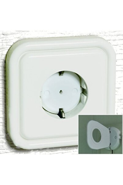 Bibilel Set de 12 protecții pentru prize pentru copii cu cheie, albe