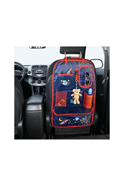 SOHO Auto Seat Organizer with 5 Pockets, Textile Material, Blue, 64.5x40 cm