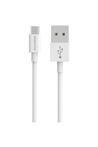 Borofone Cablu de încărcare și date USB-A la microUSB Bloom BX22, 18W, 1m, alb