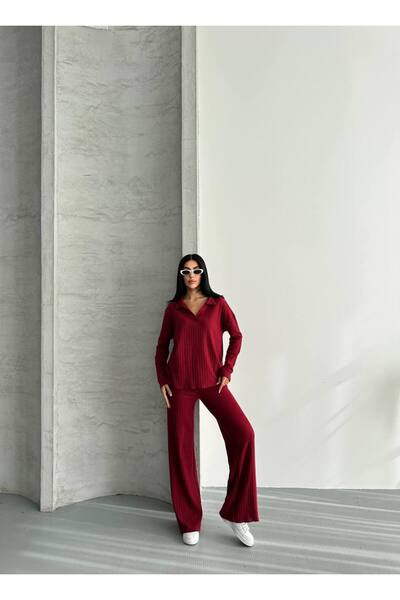 ezber moda Women's Cotton Polo Neck Double Set