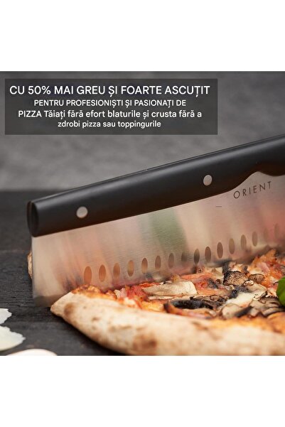 Orient Pizza knife, 34 cm, 3CR13 stainless steel, Ergo Grip handle, blade protection, Black