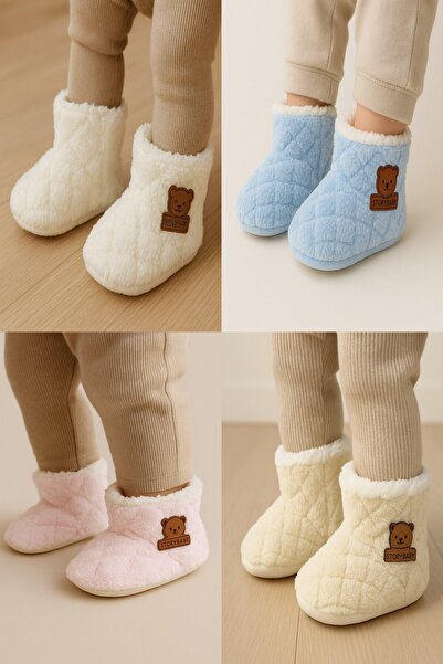 dinamik çocuk Baby Panduf Booties Unisex Knitwear Welsoft Anti-Slip Sole (Sole Size 12cm) Nursery Shoes 6-12 Months