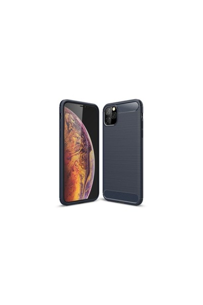SOHO Carbon-Insert Bumper Case for iPhone 11 Pro Max, Navy Blue