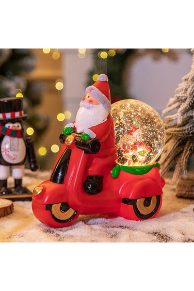 Toolsy Decorațiune de Crăciun, Tip motocicletă, Glob 10 cm, Figurină Moș Crăc...