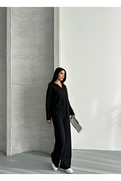 ezber moda Women's Cotton Polo Neck Double Set