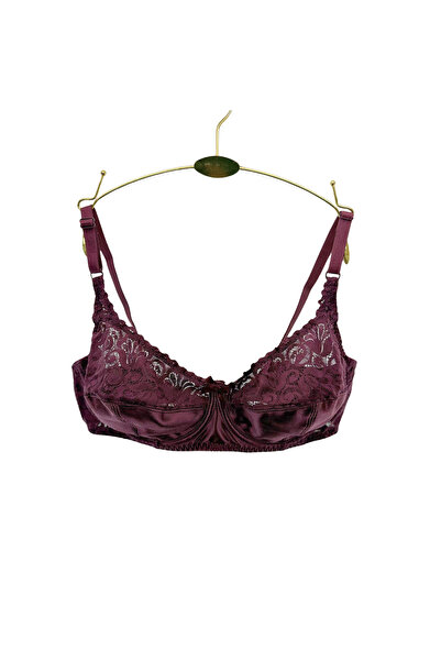 Elaram Kadın Dantelli Saten Görünümlü Balenli Sütyen