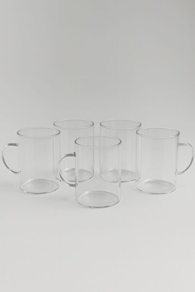 ERKUGO 6-Piece Tea Mug Set, Borosilicate Glass Mug, 200 ml