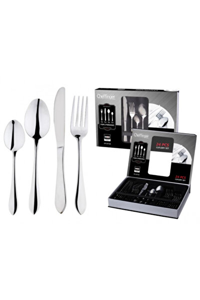 cheffinger Set tacamuri din inox / 24 de piese / 6 cutite de cina / 6 furculite de cina / 6 linguri de cina / 6