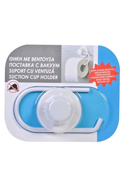 Bibilel Suport hârtie igienică cu ventuză, 15x7cm, plastic, alb, JMB-BBL8058