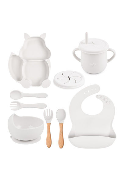 Flippy Set de diversificare pentru bebeluși și copii din silicon, 10 piese, b...