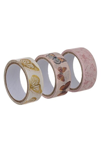 Bibilel Комплект cu 3 benzi adezive pentru copii, model Fluture, 15mm x 3m, M...