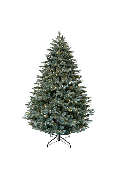 BraziPremium By OLLMA Brad de Crăciun artificial Mulberry cu aspect mat și luminițe, PE, 228 cm, 800 LED-uri