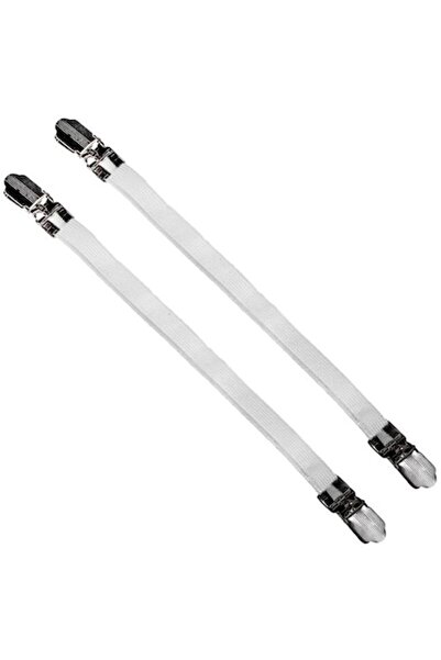 SOHO Set with 2 elastic clips for fixing sheets or covers, 22x1.5 cm, White-Gray