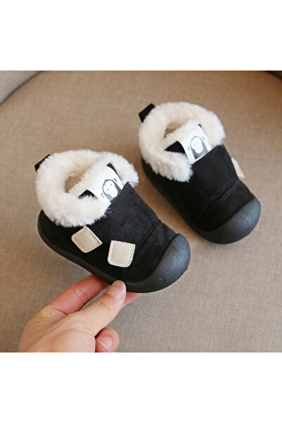 Superbaby Black fur-lined shoes - Snow