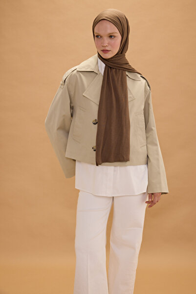 cs camellia scarf Bamboo Combed Shawl - Mocha