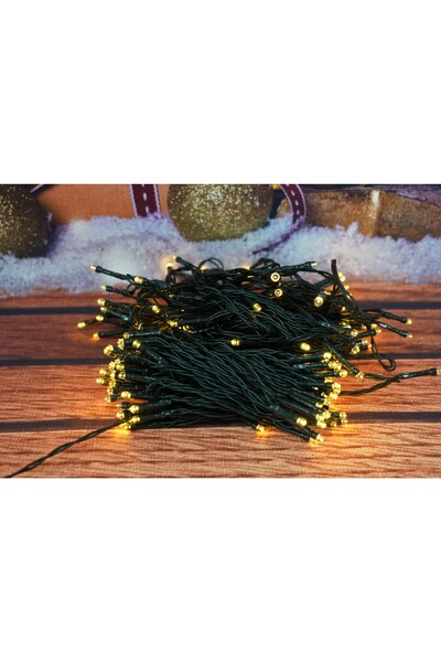 Flippy Christmas Light Installation, 32 meters, 300 LED lights, Warm White, Solar Powered, Copper Wire, Ind