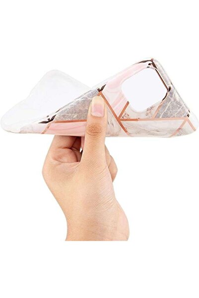 Apple Protective Case for iPhone XR Soft IMD TPU Marble Geometric White