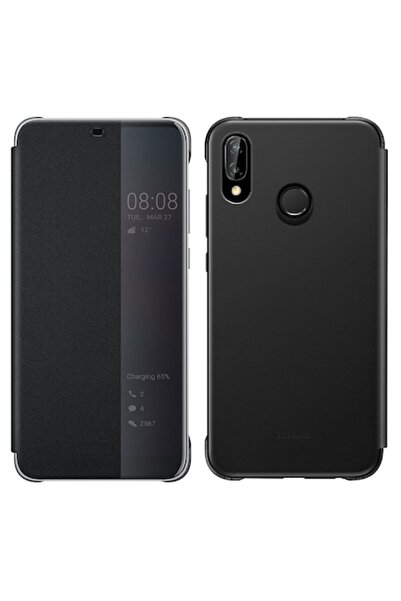 Huawei Θήκη Smart View, Half Clear View, P20 Lite, Μαύρη