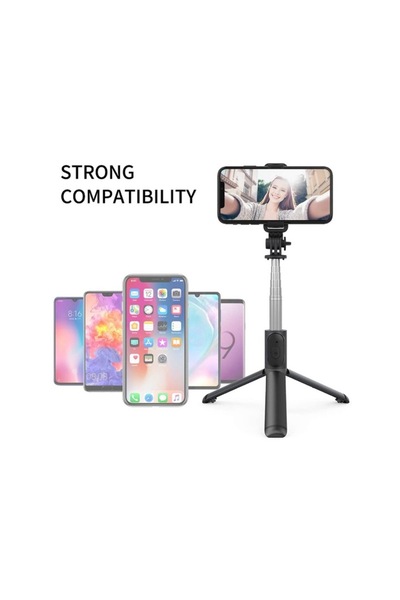 E-ART Selfie stick tripod, wireless remote, 360-degree rotation, White