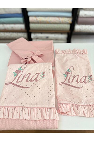 GAYE EV TEKSTİLİ Embroidered Single Pique Set