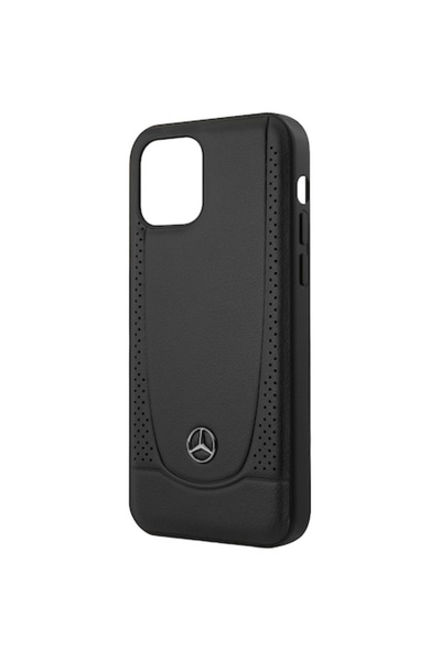 MERCEDES Husă din piele perforată pentru Apple iPhone 12 mini - Neagră