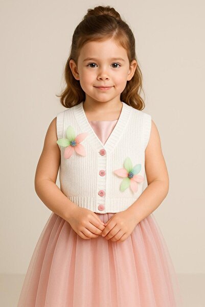 meriç bebe - bütün çocuklar melektir. mrc Vestă tricotată cu flori din Sălianic pentru fetiță – 5-8 ani