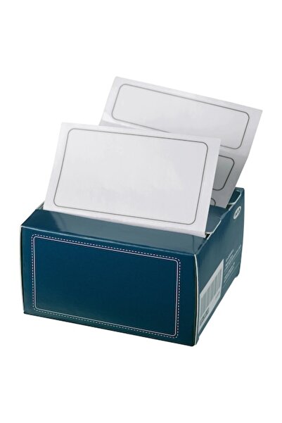 Bibilel Set de 50 de etichete adezive reutilizabile, 8x5/8x2,5 cm, Alb, WU-BB...