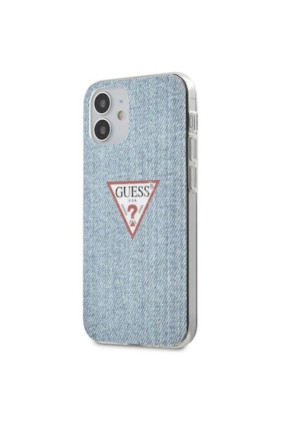 Guess Denim Triangle Case for Apple iPhone 12 mini - Blue