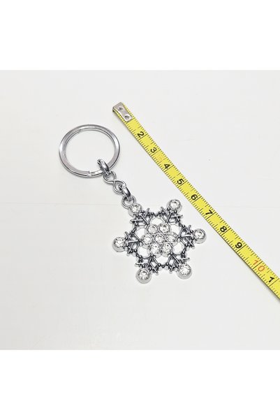 ÜNSA Anahtar Keychain Accessory Stoned Snowflake Keychain Bag Accessory