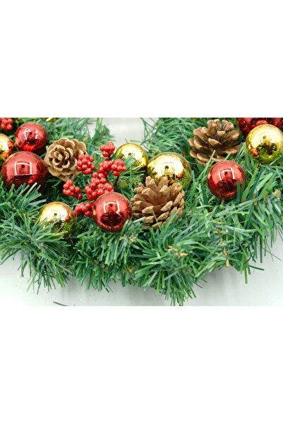 Optim Solution Christmas Door Wreath, Red-Gold-Green, 40 cm, PVC, Artificial, Decorated, Indoor/Outdoor