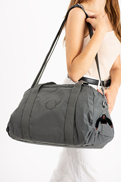 Freedom حقيبة سفر ورياضة من القماش المجعد للجنسين - حزام متقاطع + هدية مفتاح على شكل قرد