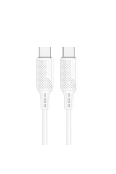 SOHO Fast Charge and Data Transfer Cable, USB-C to USB-C, 100W PD, 1M, White