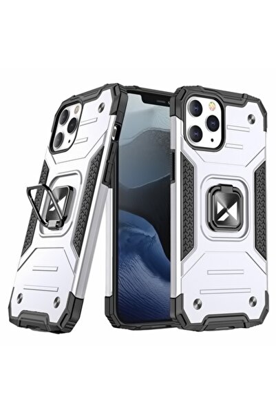 WZK Husa pentru Apple iPhone 13 Pro, WZK, Ring Tough Armor Kickstand, Argintie