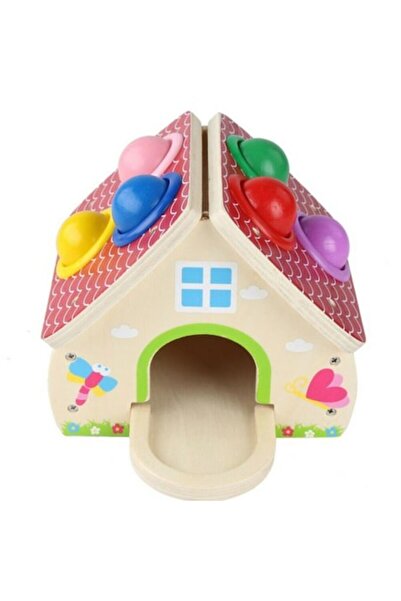 edu bebe Educational wooden house with hammer and colored balls, N17-3