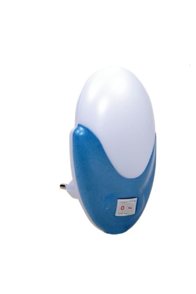 Bibilel Lampă de noapte cu buton pornit/oprit, 6x10x2 cm, plastic, alb-albast...