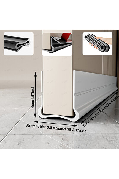 Choice68 Upgraded White Flexible Door Bottom Sealing Strip Door Gap Soundproofing Wind and Dust Proof Weather