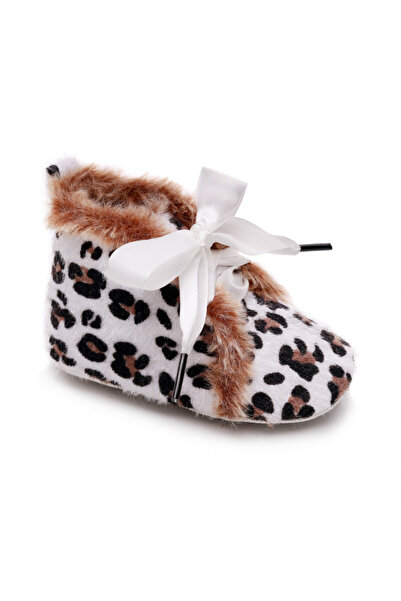 Bebelul White fur booties - Animal print