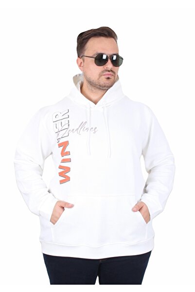 MocGrande Μεγάλο μέγεθος με κουκούλα Sweat Double Face Winter 25700 EKRU