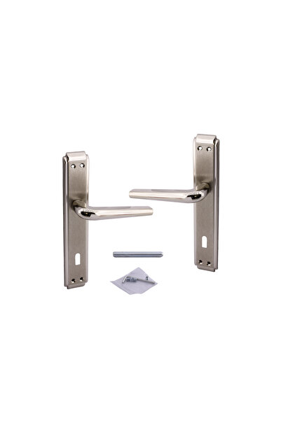 Badem10 İç Oda Kapı Kolu Aynalı Sağa Sola Uygun Saten Renk Dış Ahşap Pvc Metal Çelik Kapısı Tutamağı 1 Takım