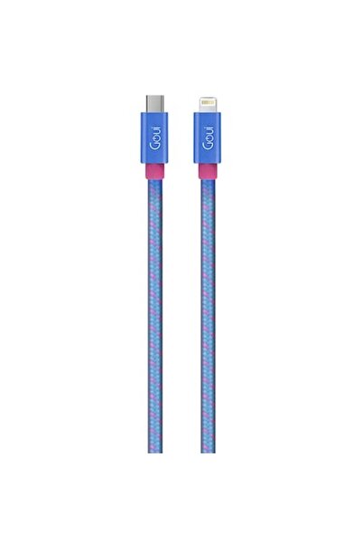 GOUİ USB-C - Lightning Data and Charging Cable Fashion, 18W, 1m, Blue