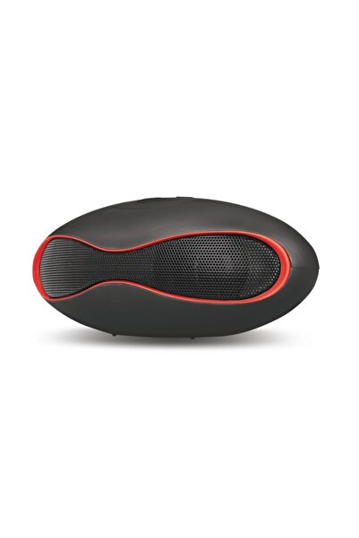 Bibilel Portable Bluetooth Speaker, 3W, Microphone, 350mAh, USB port and micro SD slot, Black with Red