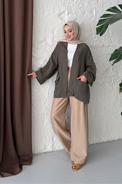 Rimel Moda Müslin Kimono Yeşil