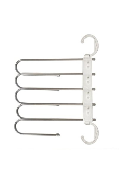 SOHO Cuier metalic pentru pantaloni cu prindere verticală sau orizontală, alb-argintiu