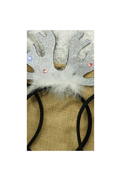 Flippy Christmas Reindeer Headband, Black with Metallic Gray, Standard Size,