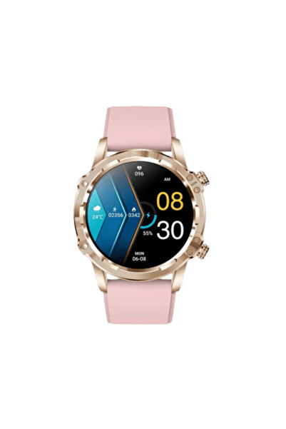 Efour Tech Ceas smartwatch CF89, IPS Full Touch de 1,3 inch, bratara fitness, BT 4.2, auriu bratara gold